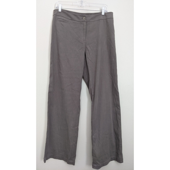 Eileen Fisher Pants - Eileen Fisher Grey Straight Leg Flat Front Pants